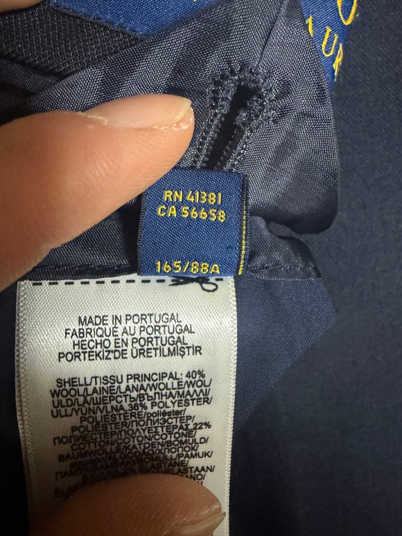 POLORALPH LAUREN ダブルブレスト ブレザー 紺 襟裏クレスト刺繍