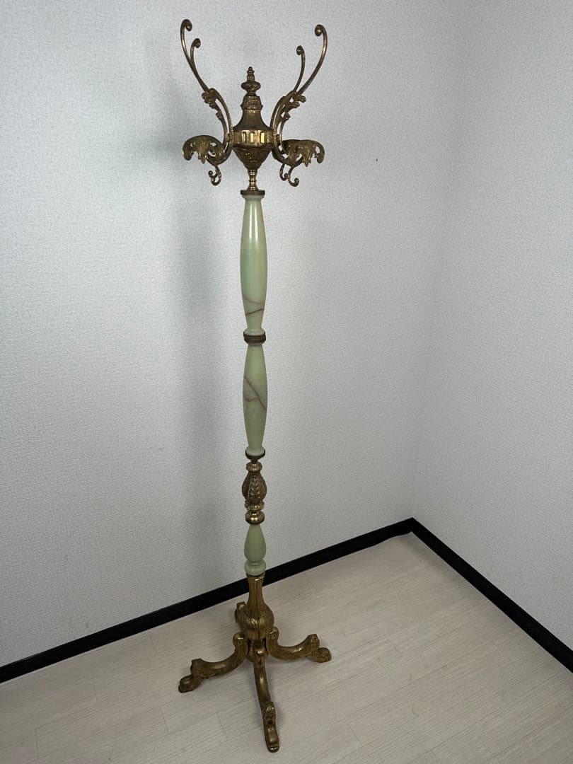 展示品 イタリア 大理石 オニキス ポールハンガー コートハンガー ※i1※