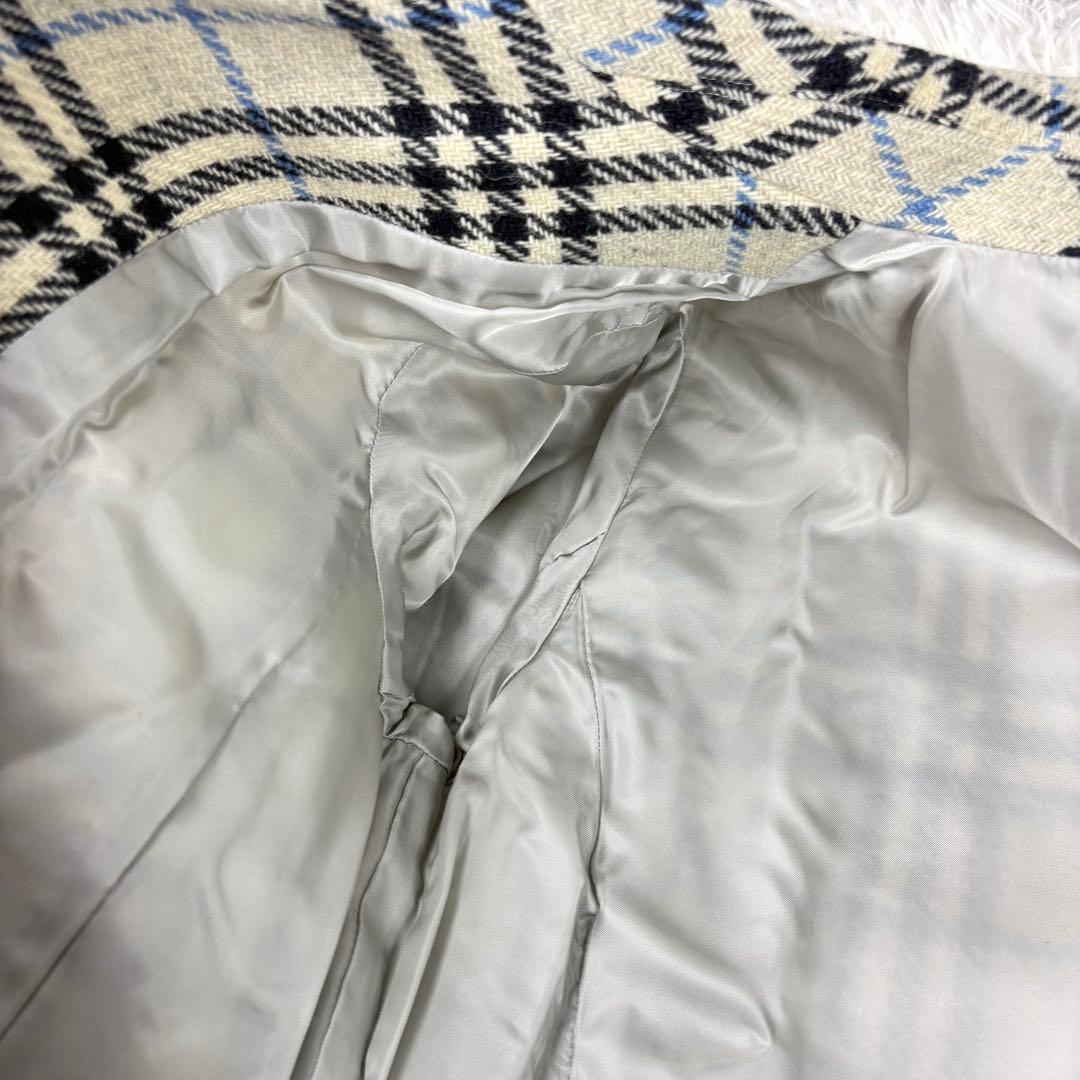 【美品】バーバリー　ビンテージ　ロングコート　ノバチェック　グレーブルー40 L