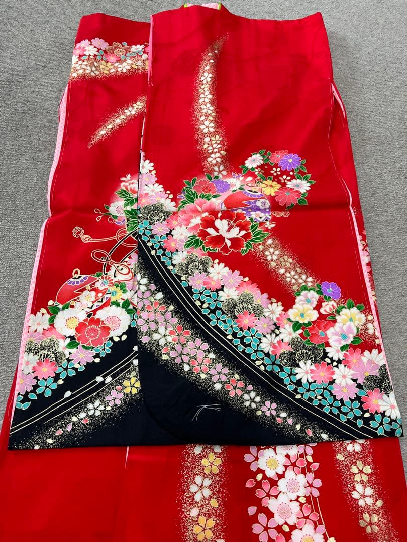 新品★ 七五三　女の子　着物と長襦袢　四つ身　C02