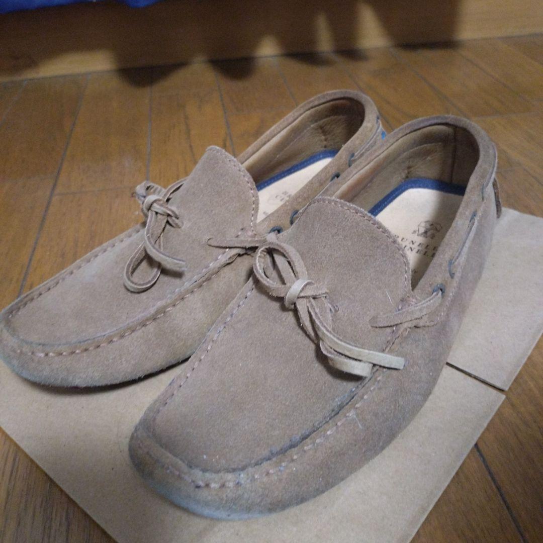 ブルネロクチネリ スエードレザー ドライビングシューズ