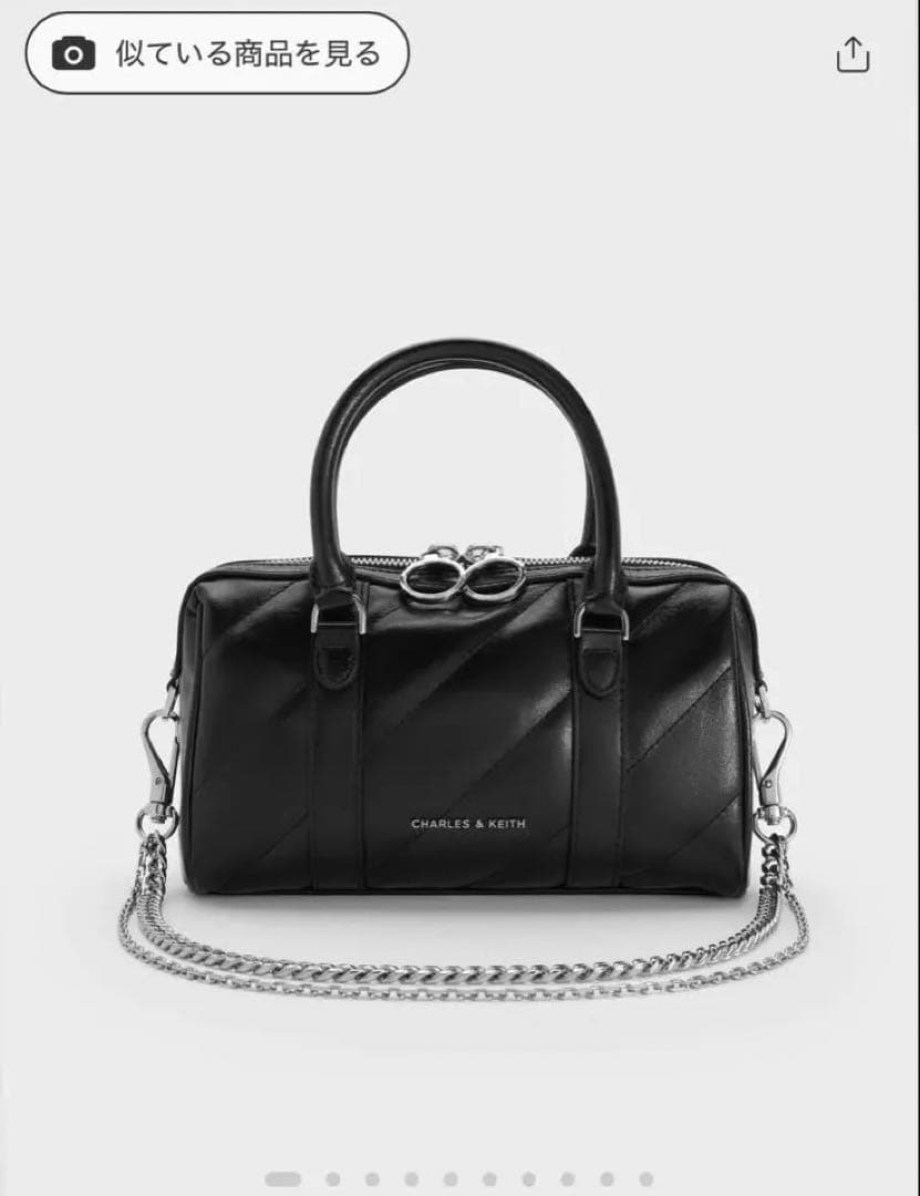 CHARLES & KEITH ブラックショルダーバッグ チャールズアンドキース