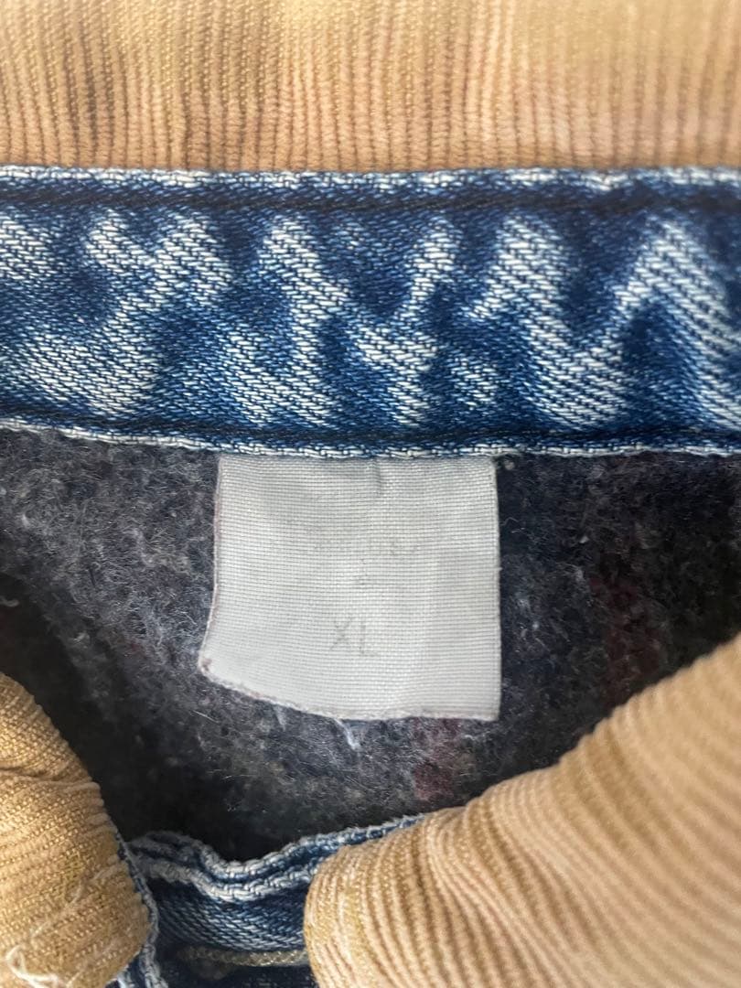 ポインター　襟コーデュロイ 裏地 ブランケット　デニム カバーオール