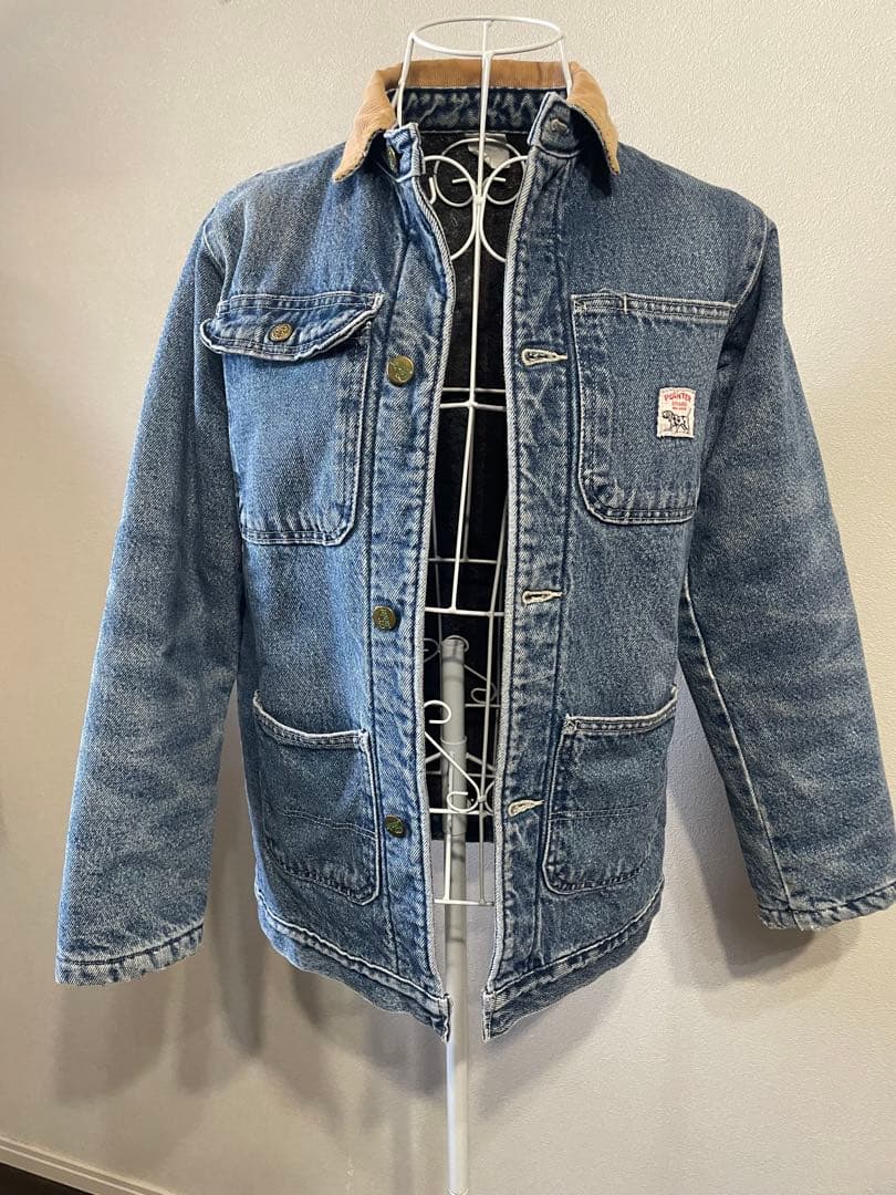 ポインター　襟コーデュロイ 裏地 ブランケット　デニム カバーオール