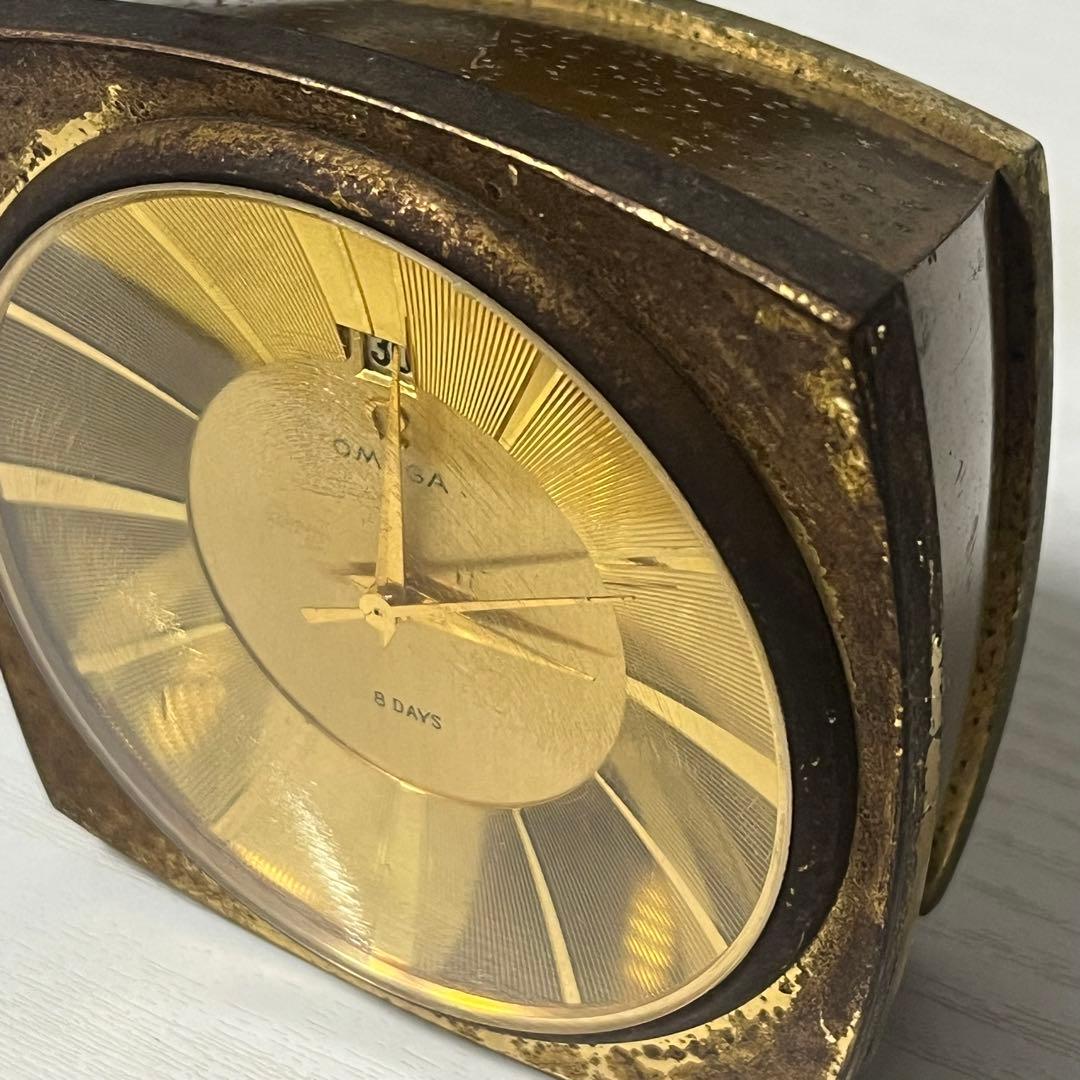 OMEGA 8DAYS 置き時計 手巻き時計 稼動品