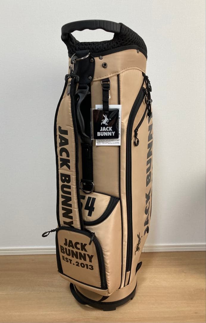 新品 パーリーゲイツ ジャックバニー 定番キャディバッグ 自立型 ベージュ
