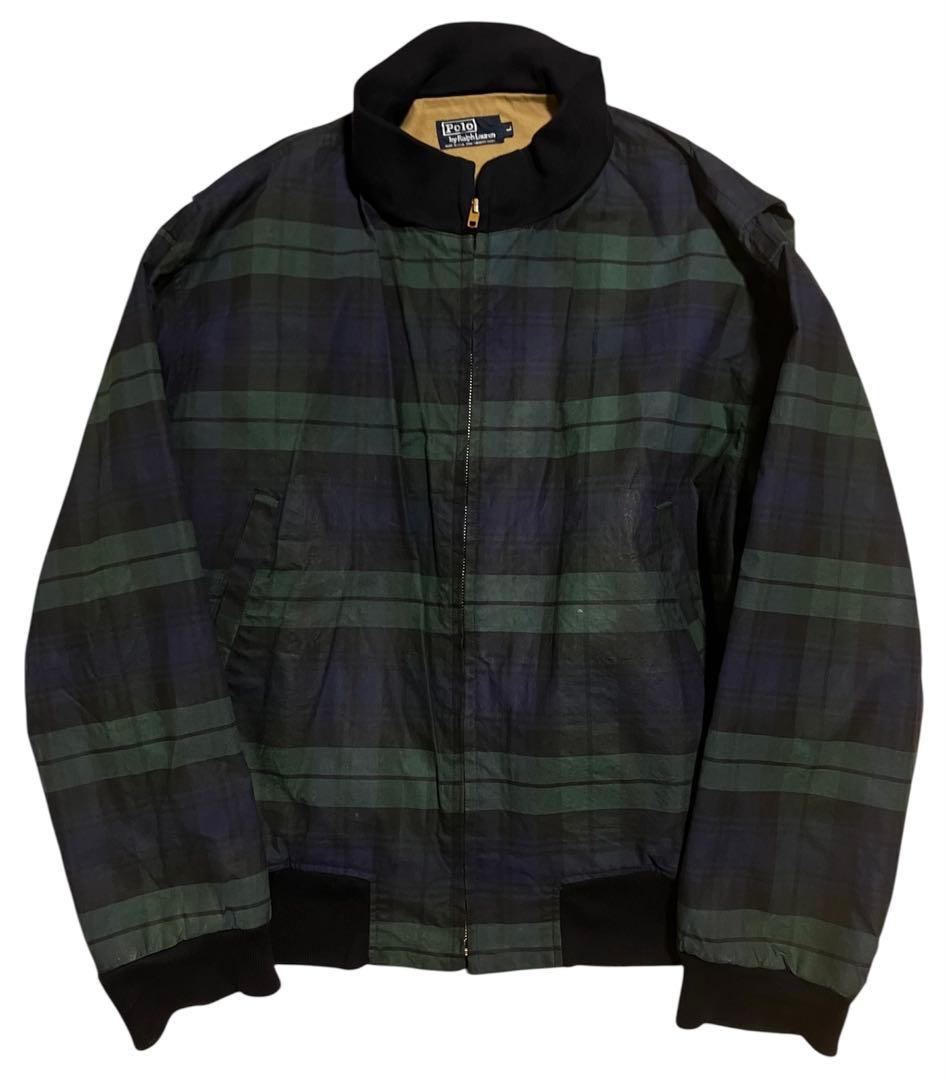 90s ラルフローレン　USA製　オイルドジャケット　ブラックウォッチ