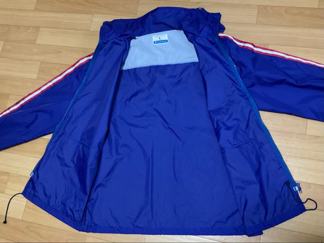 【レトロ】チャンピオンChampion ストライプナイロン上下セットL