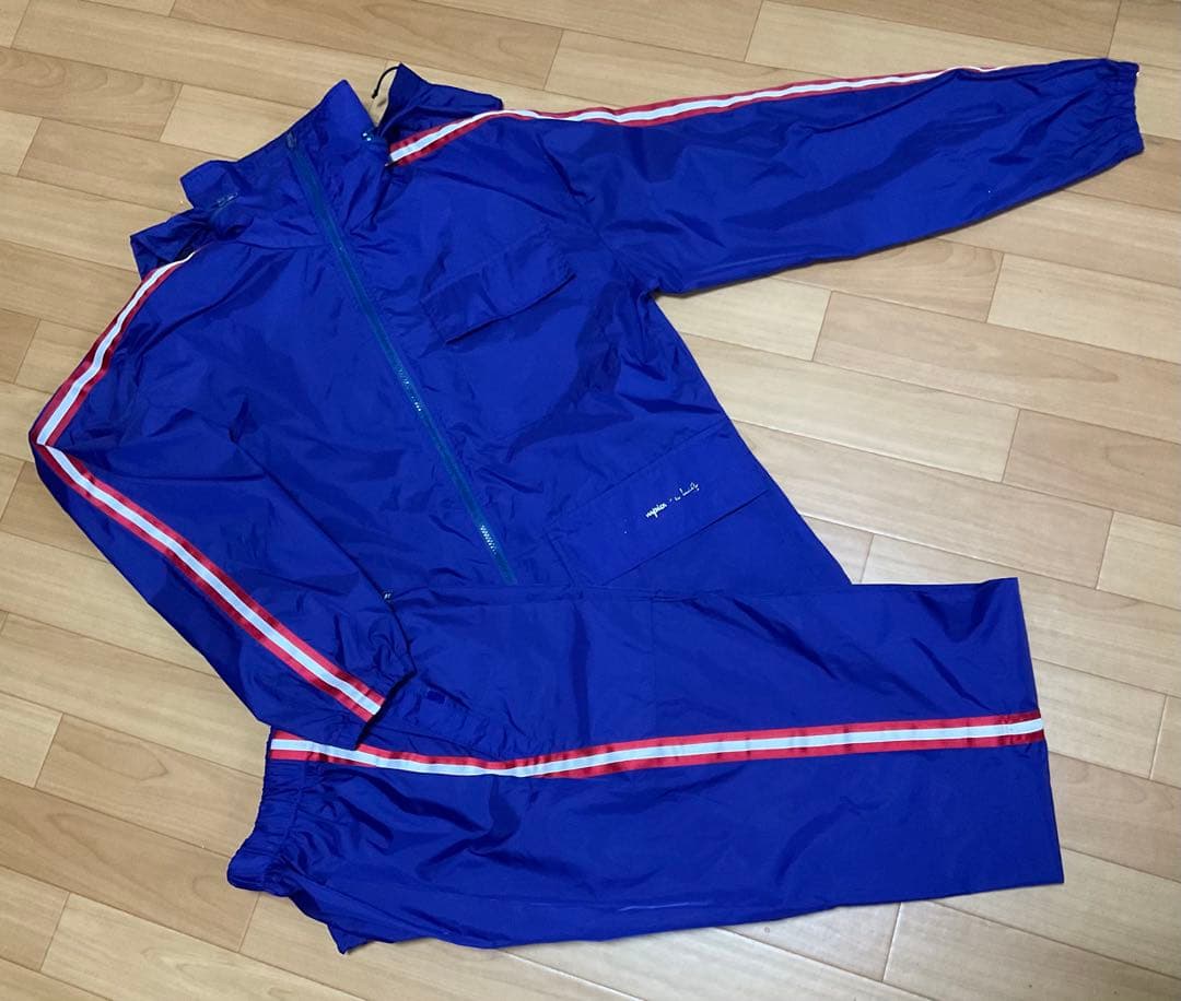 【レトロ】チャンピオンChampion ストライプナイロン上下セットL