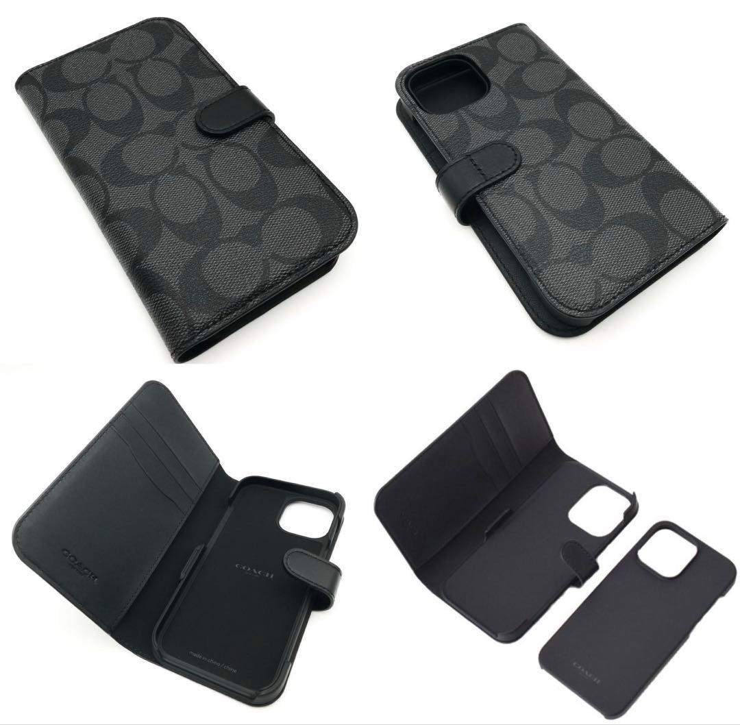 【新品未使用】 COACH iPhone 15 手帳型ケース ブラック