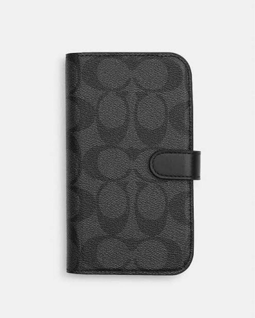 【新品未使用】 COACH iPhone 15 手帳型ケース ブラック