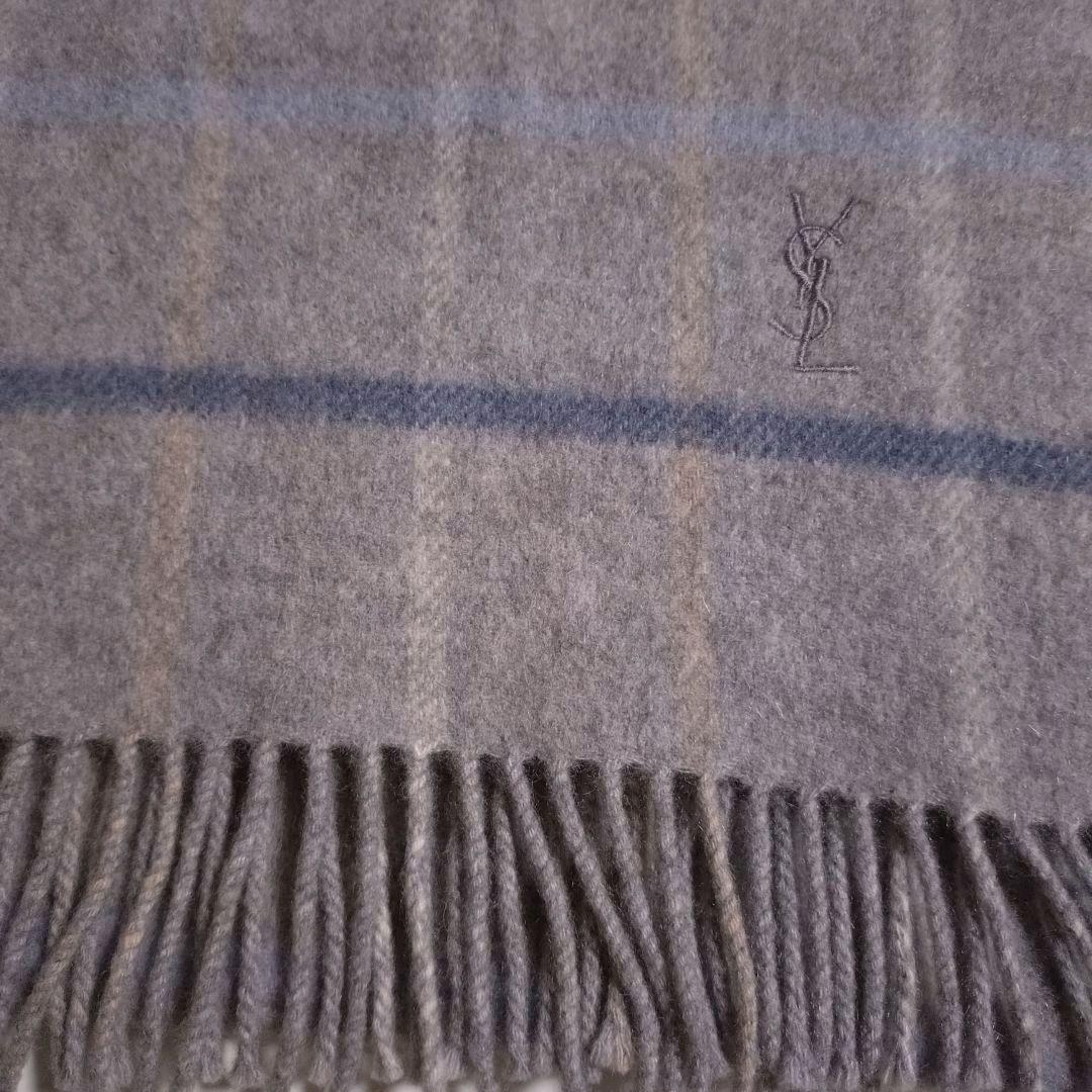 イヴ・サンローラン カシミヤ100% ヴィンテージ マフラー【極美品】日本製
