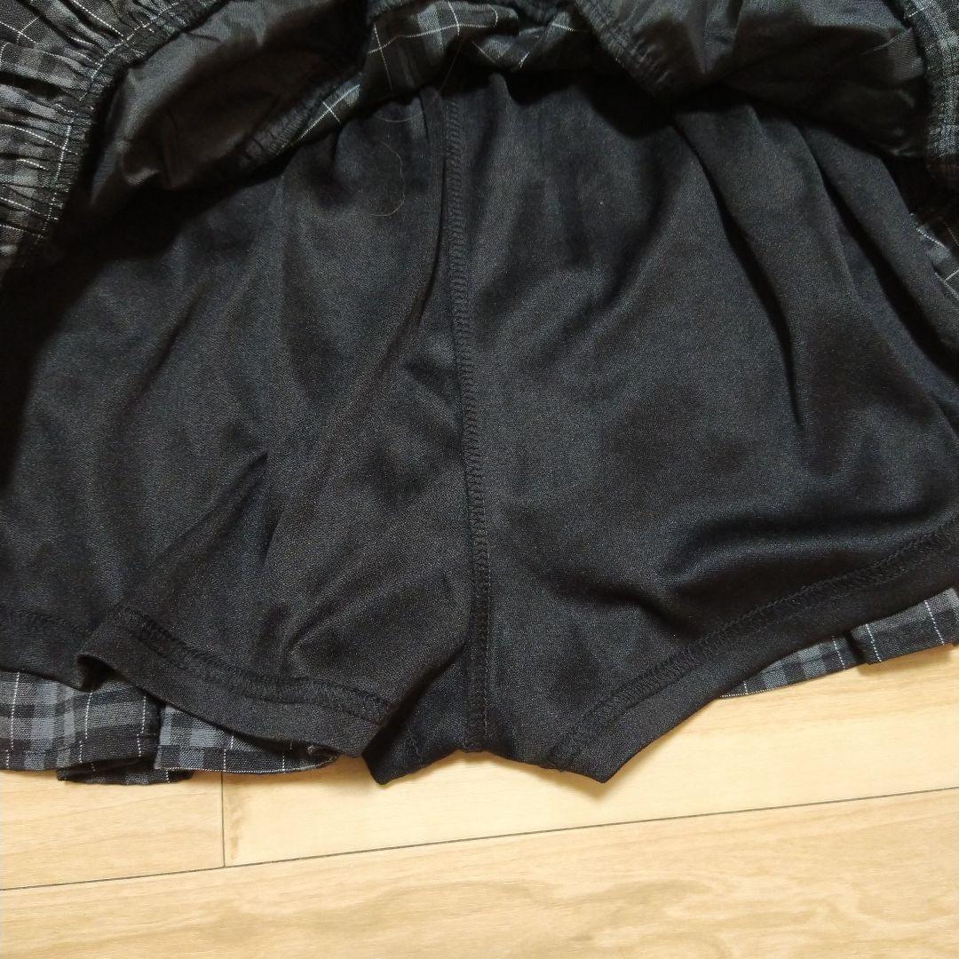 pium サイドリボンティアードスカート チェック柄フリルミニスカート