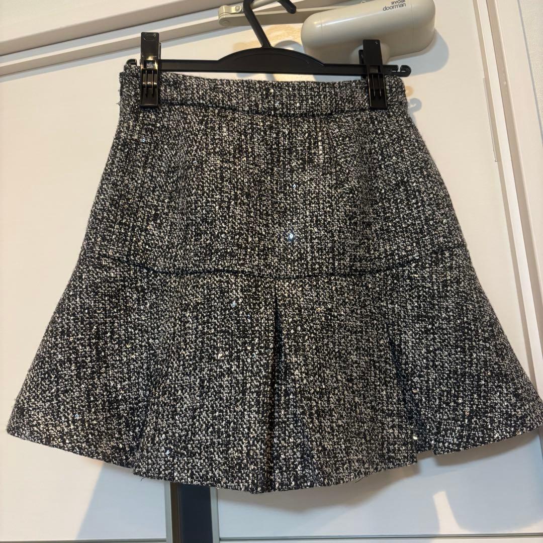 リリーブラウン ツイードタックミニスカート