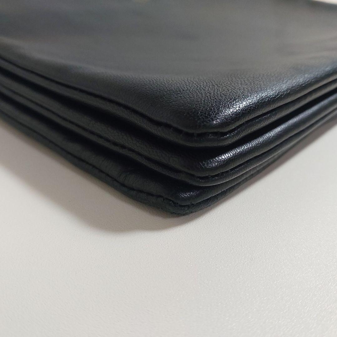 セリーヌ トリオ ラージ ショルダーバッグ レザー ブラック 17145