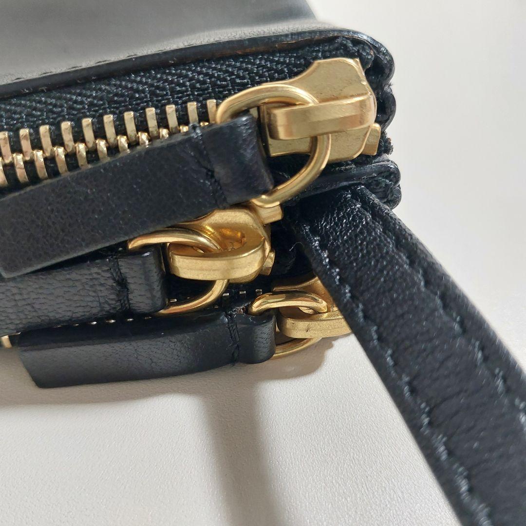 セリーヌ トリオ ラージ ショルダーバッグ レザー ブラック 17145