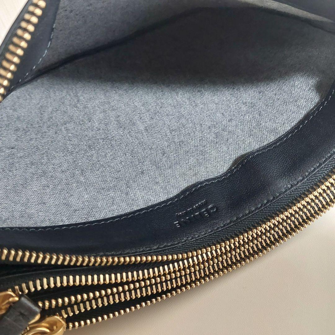 セリーヌ トリオ ラージ ショルダーバッグ レザー ブラック 17145