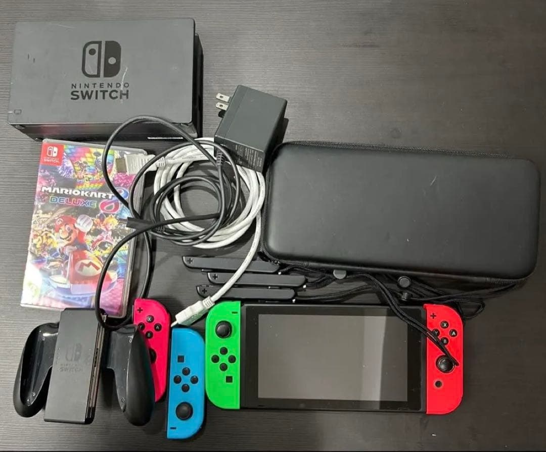Nintendo Switch 一式 (マリオカート、sdカード256GB付き)