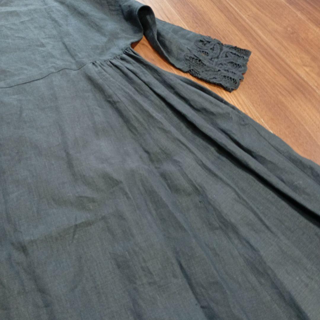 ハウスオブロータス　バテンレースワンピース　麻　リネン