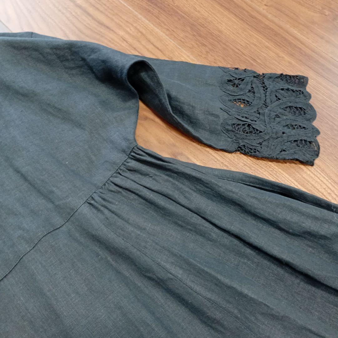 ハウスオブロータス　バテンレースワンピース　麻　リネン