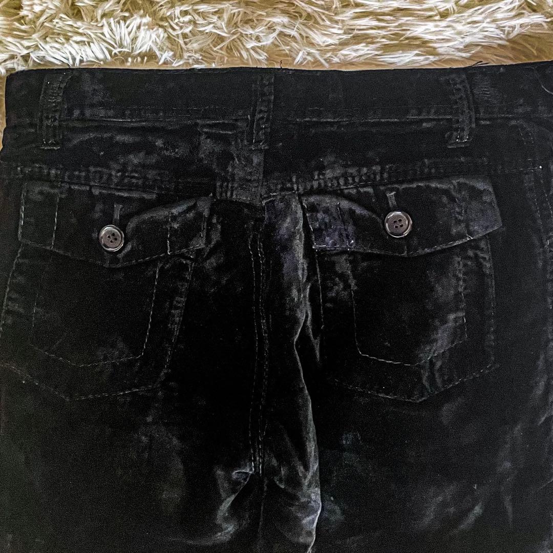 トリコ コムデギャルソン レース装飾切替 ベロア ハーフパンツ Mサイズ　黒