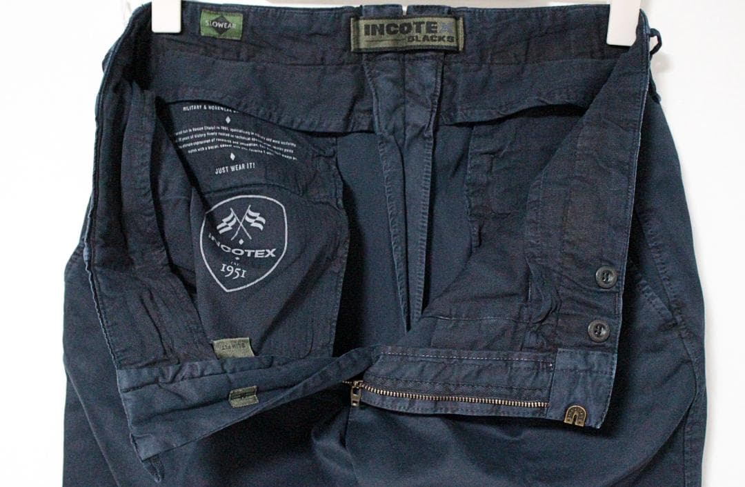 新品 インコテックス ストレッチチノ スリムフィットパンツ XLサイズ（W90紺