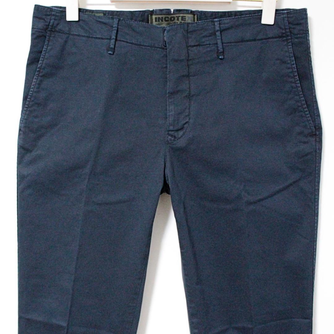 新品 インコテックス ストレッチチノ スリムフィットパンツ XLサイズ（W90紺