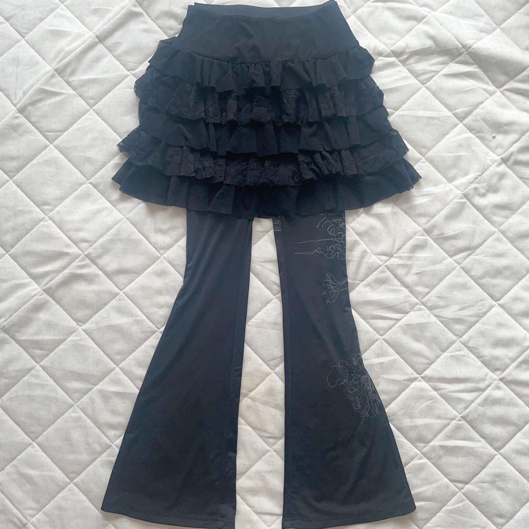 191 00s ozzcrocフリルスカート&プリントレギンス2点セット