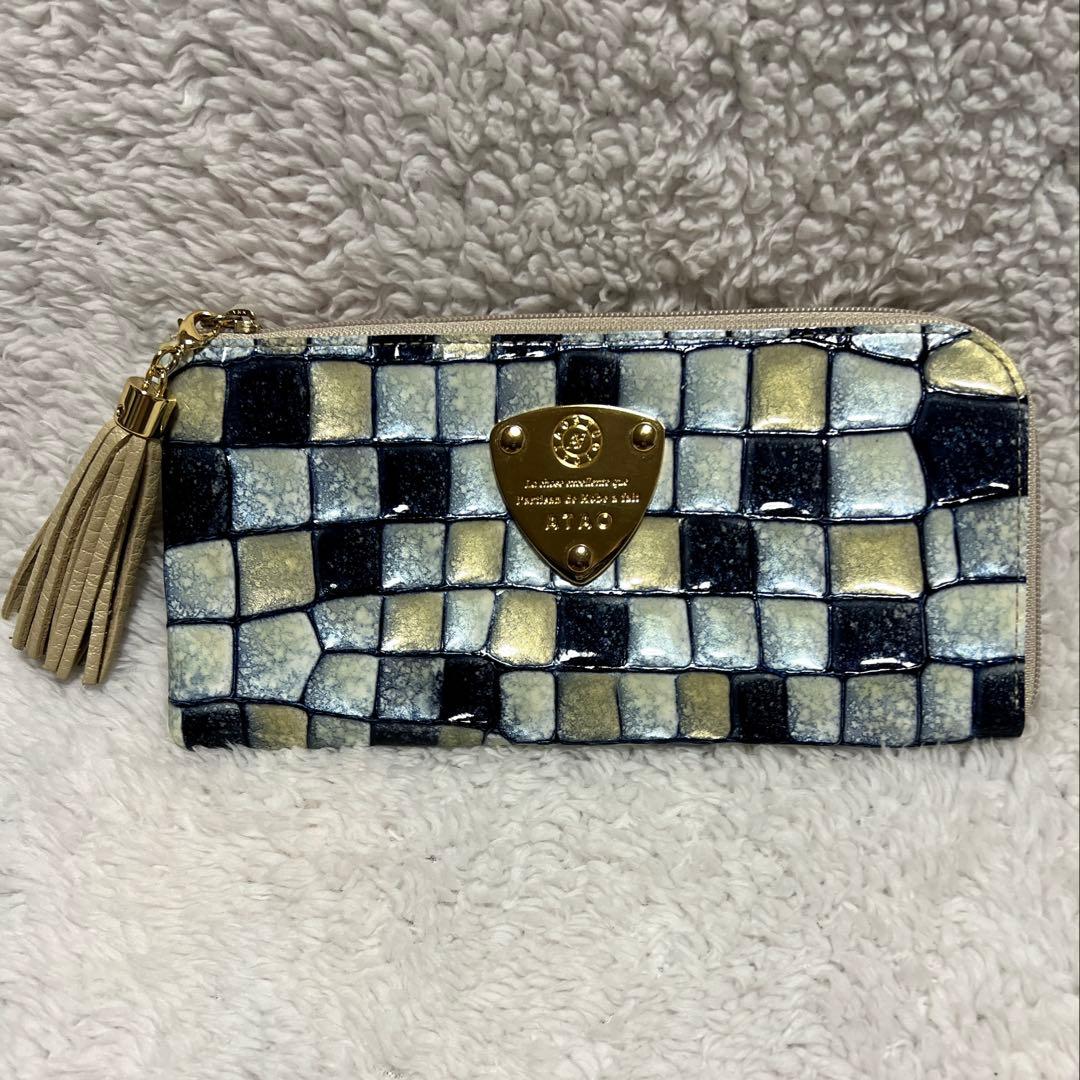 ATAO slimo スリモ ヴィトロ ブループリズム ステンドグラス 長財布