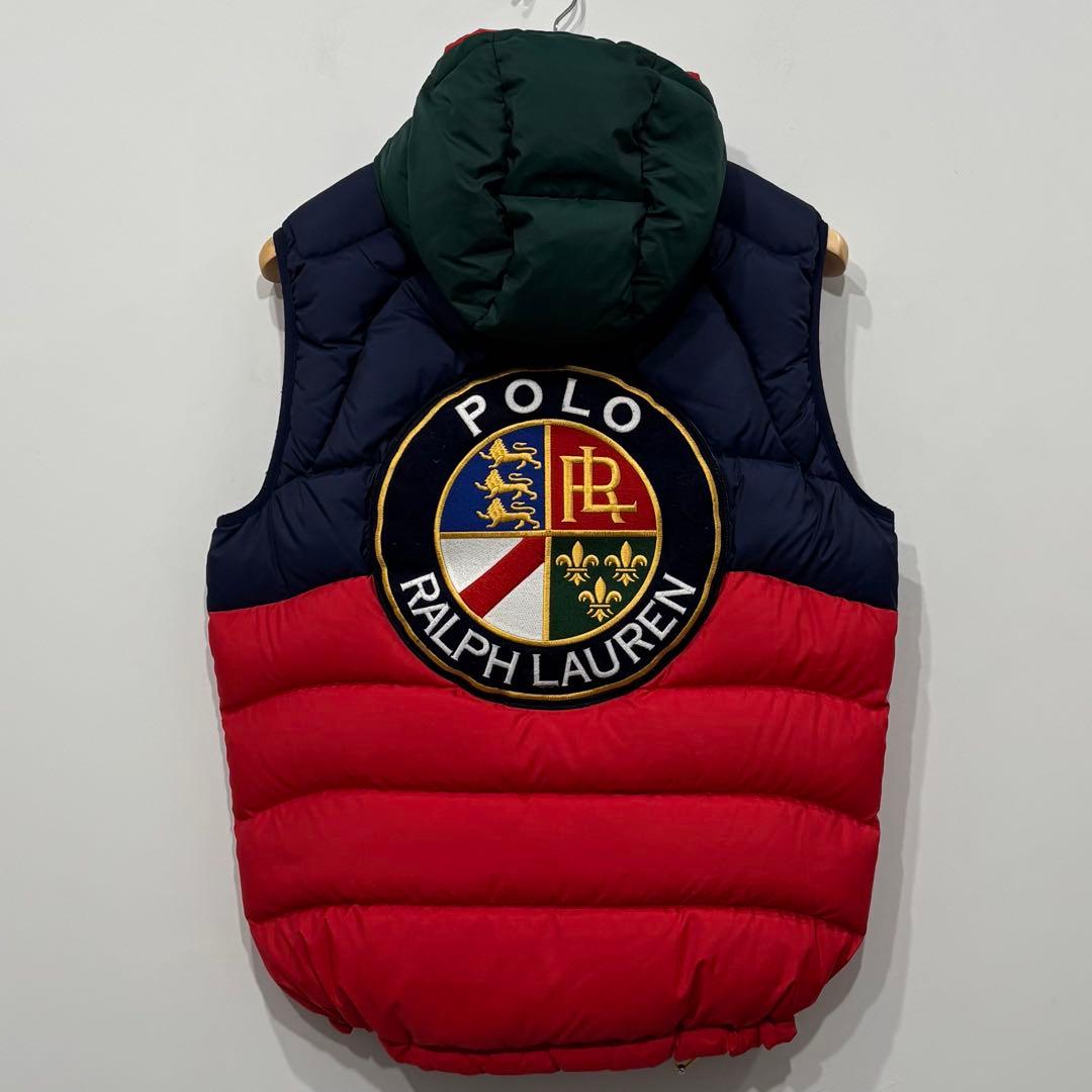 美品 ポロ ラルフローレン GLACIER COLORBLOCK ダウン ベスト