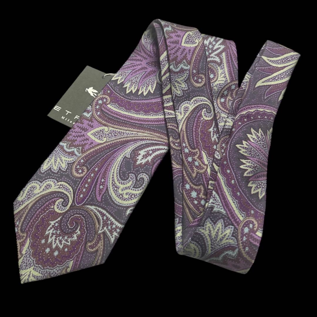 新品未使用　世界最高峰　エトロ ペーズリー　ネクタイ