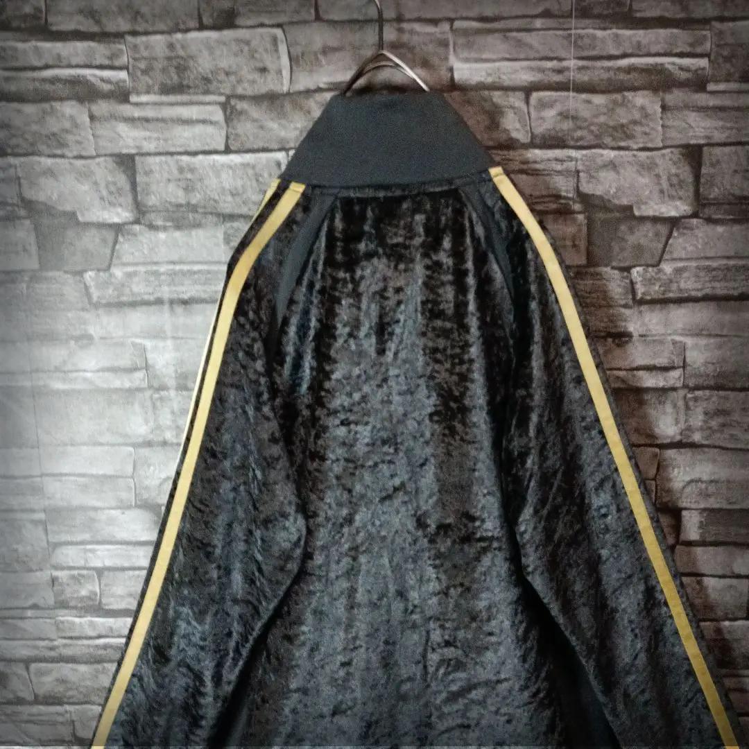 00ｓ☆アディダスベロアジャージ 刺繍ロゴ ハイネック ゴージャス 万国旗タグ