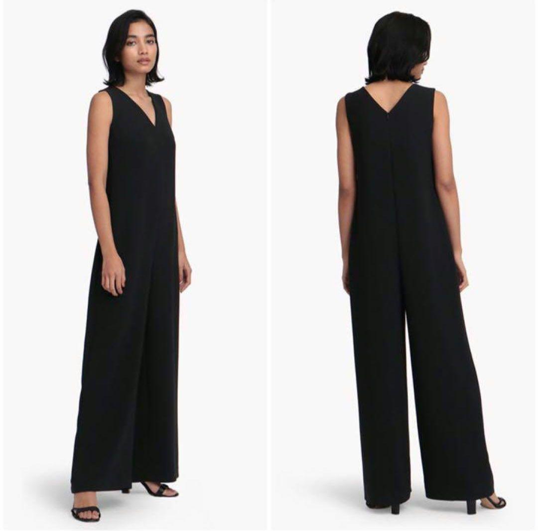 theory 22SS Vネックオールインワン ジャンプスーツ 黒色