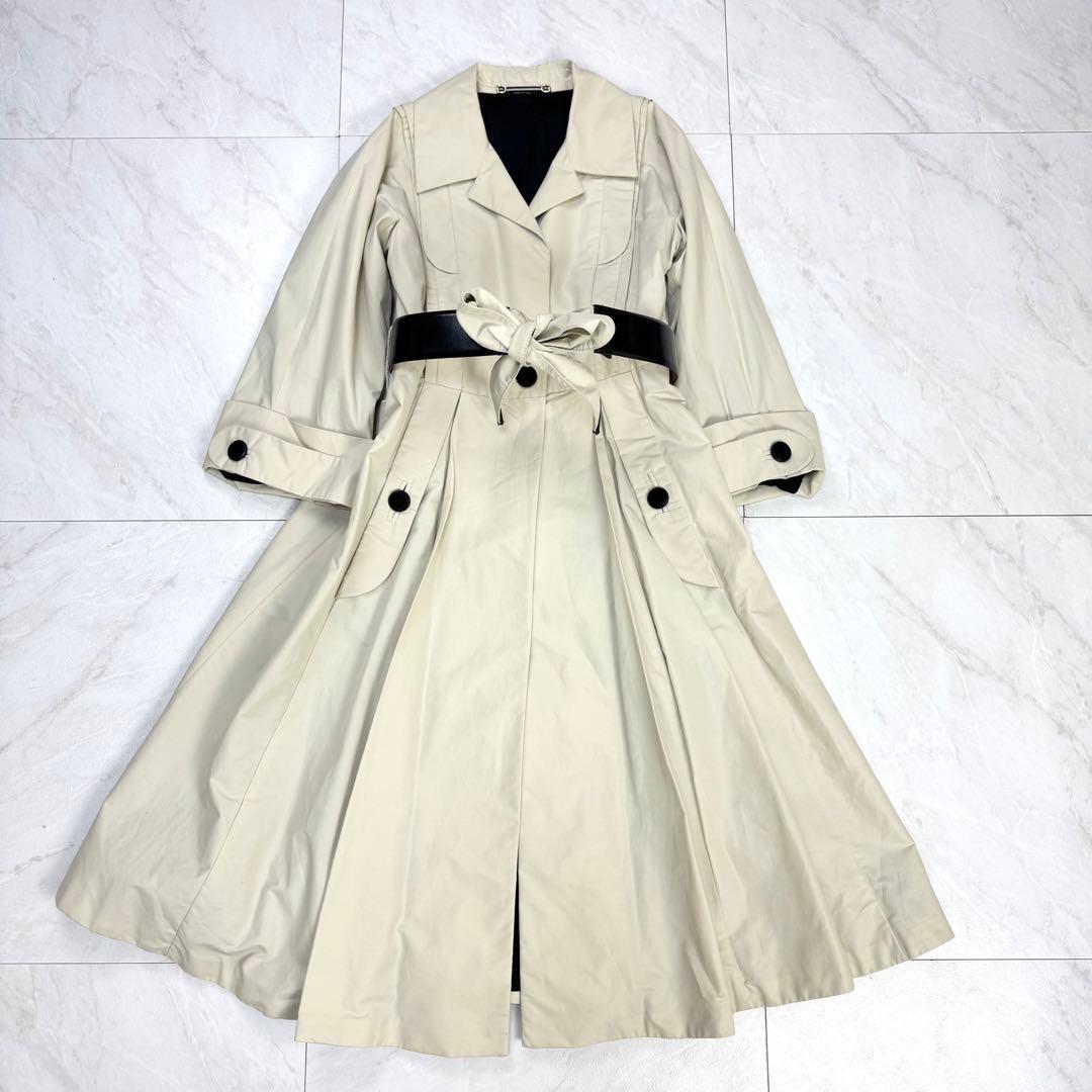 グッチ トムフォード期 ナイロン トレンチコート ヘップバーン型 レザーベルト