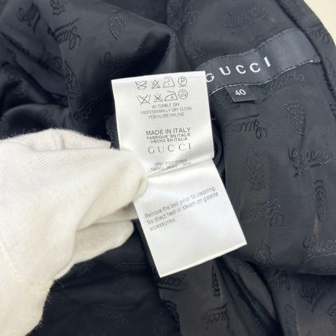 グッチ トムフォード期 ナイロン トレンチコート ヘップバーン型 レザーベルト