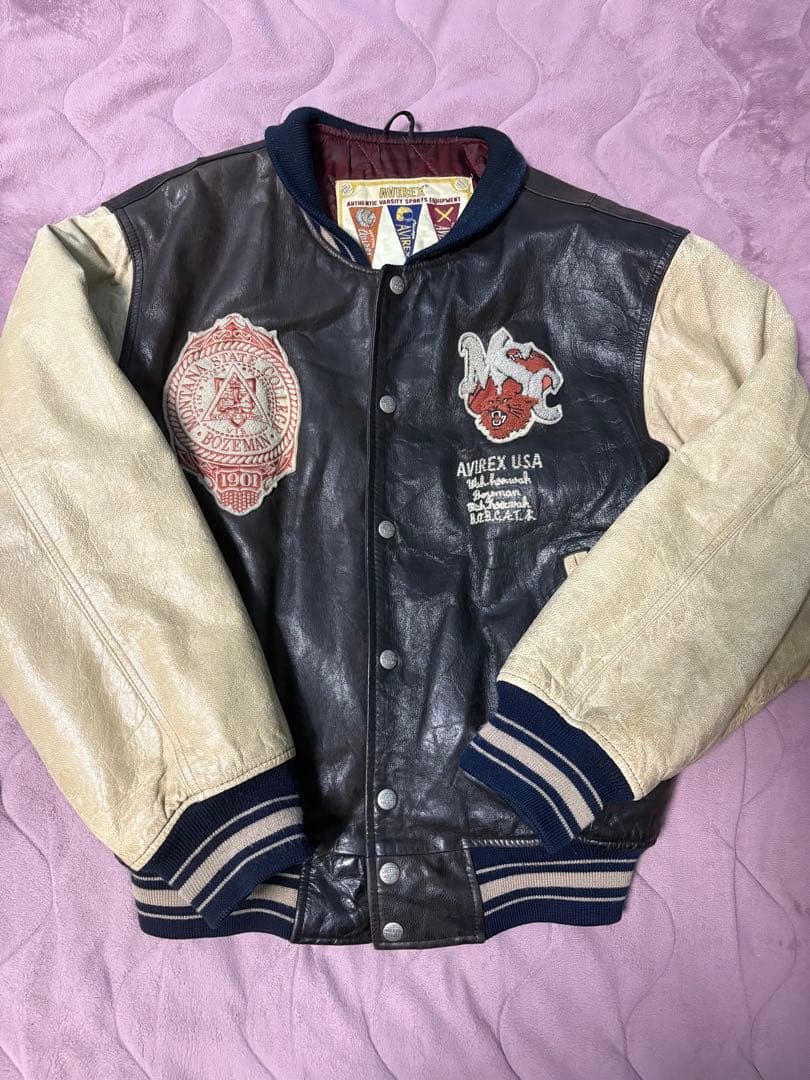 AVIREX レザージャケット　スタジャン Mサイズ