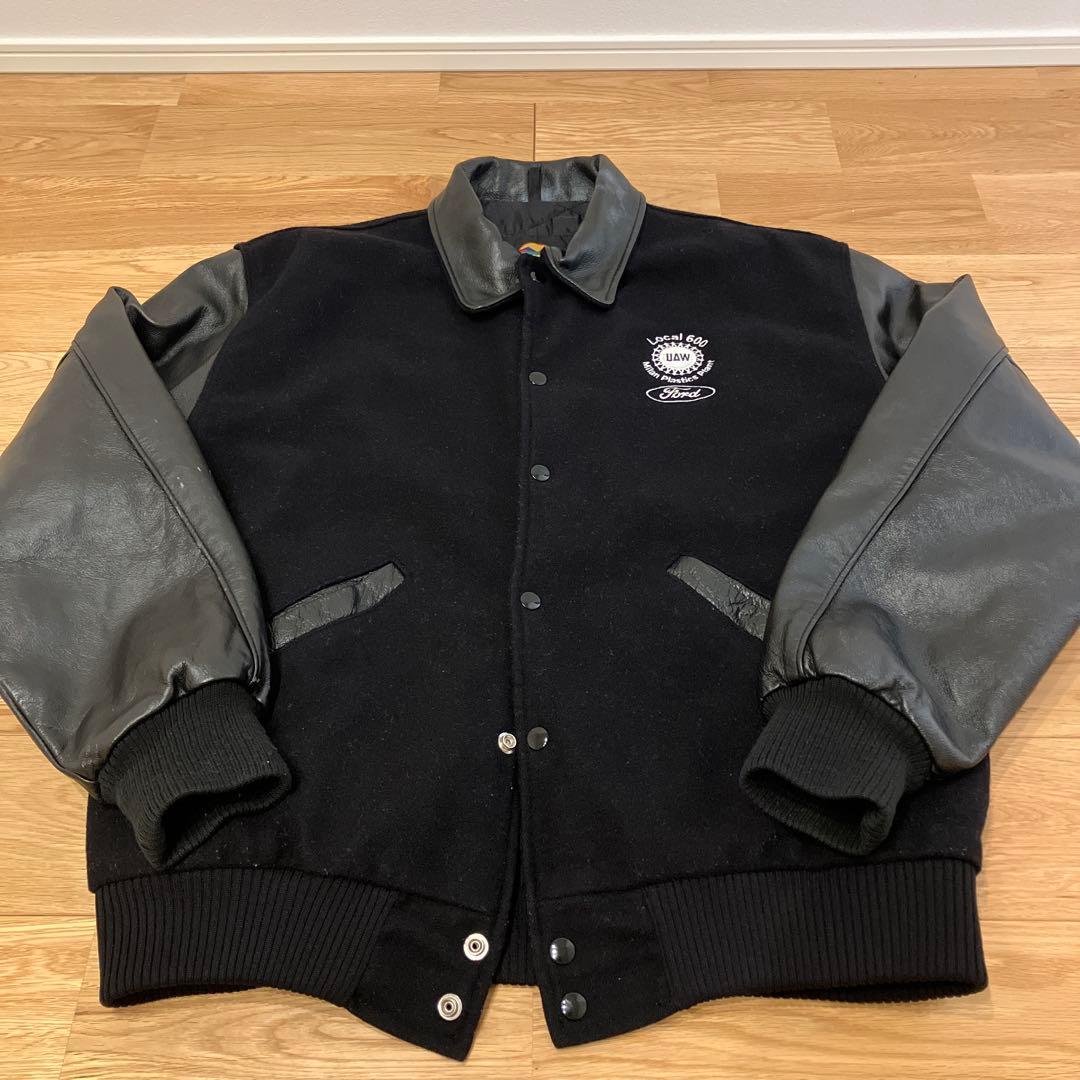 90s ヴィンテージ USA製 【Ford 】 本革レザー ウール スタジャン
