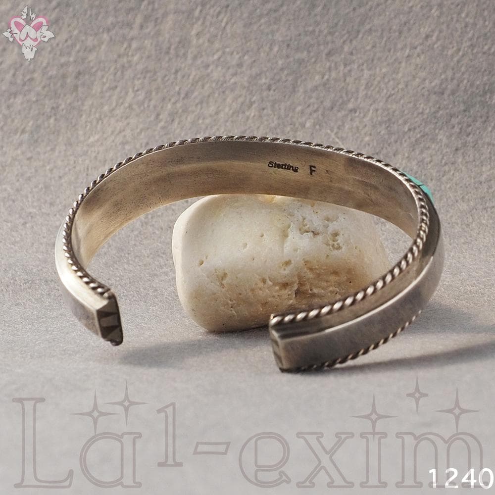 天然石 ターコイズ インディアンジュエリー シルバー バングル インレイ ナバホ