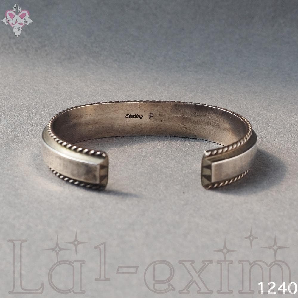 天然石 ターコイズ インディアンジュエリー シルバー バングル インレイ ナバホ