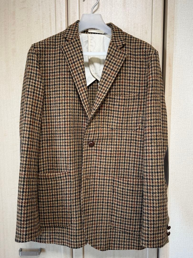 BEAMS＋ ハリスツイード テーラードジャケット XL ガンクラブチェック