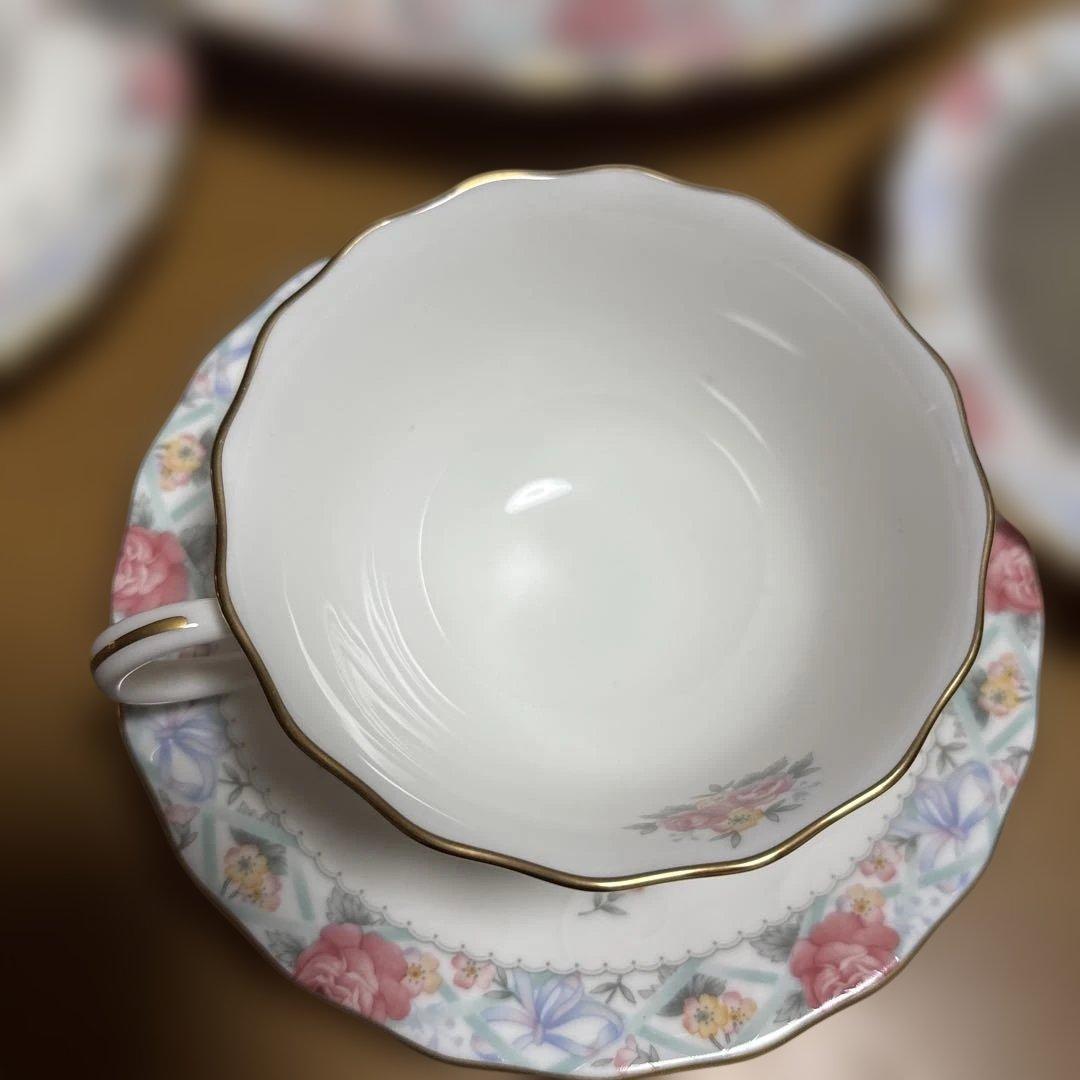 新品★ノリタケ ウエディングモール カップ&ソーサー5客&大皿1枚 廃盤品