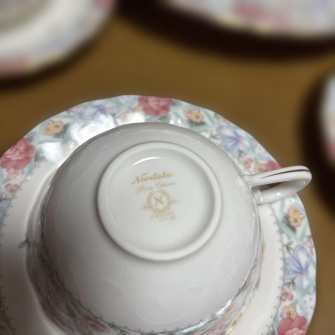 新品★ノリタケ ウエディングモール カップ&ソーサー5客&大皿1枚 廃盤品