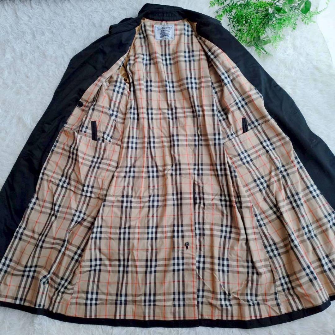 バーバリーズ トレンチコート ノバチェック マキシ丈 ベルト付 黒