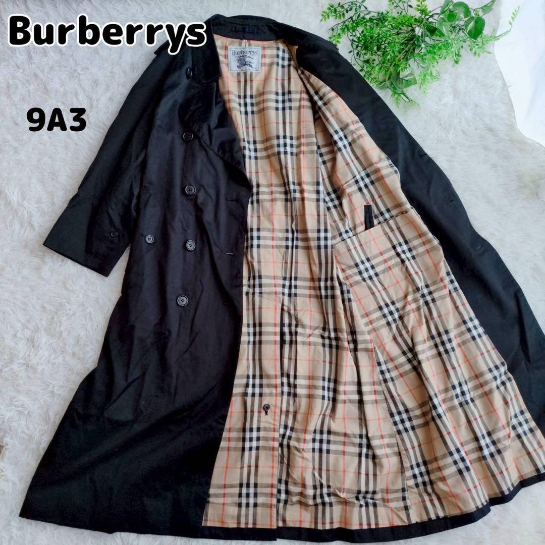 バーバリーズ トレンチコート ノバチェック マキシ丈 ベルト付 黒