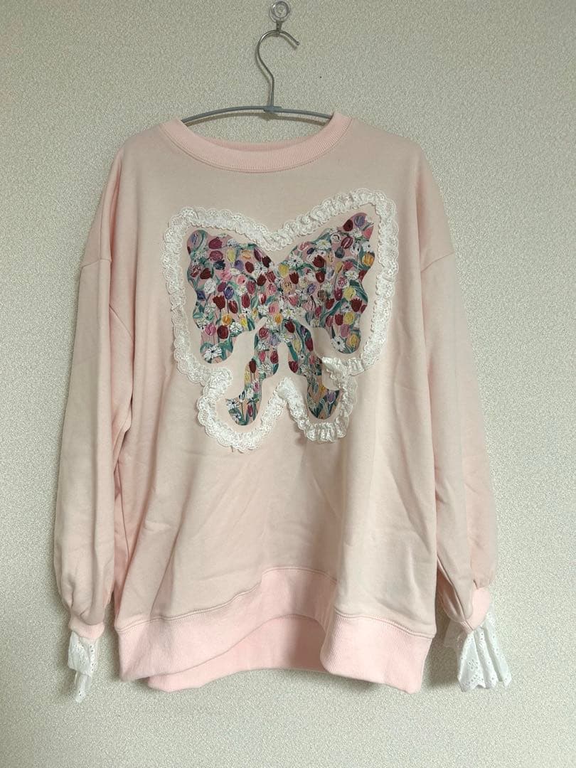 トップス Dream Garden-tulip ribbon lace sweat