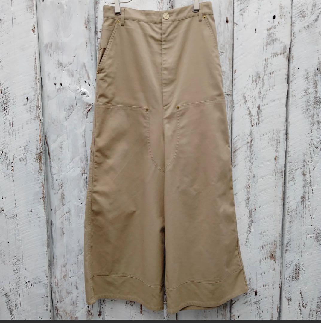 VETEMENTS ワイドペインターパンツM　ワーク　ベージュ　ダブルニー