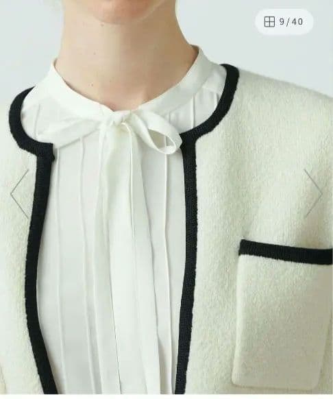 (新品未使用)ウールナイロンブークレー フロントオープンカーディガン