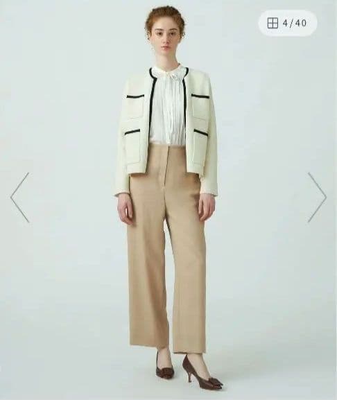 (新品未使用)ウールナイロンブークレー フロントオープンカーディガン