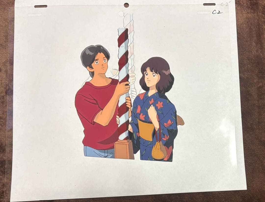 あだち充　テレビアニメのセル画　タッチ　新田明男　浅倉南