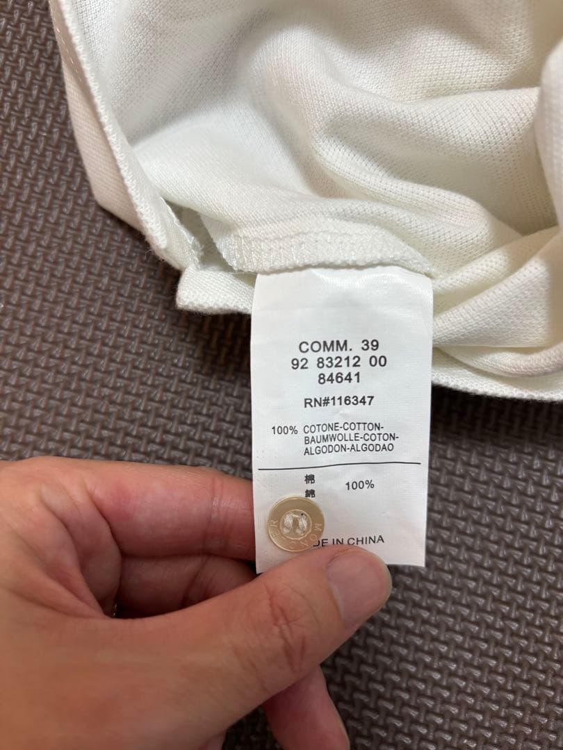 MONCLER メンズ　ホワイト ポロシャツ